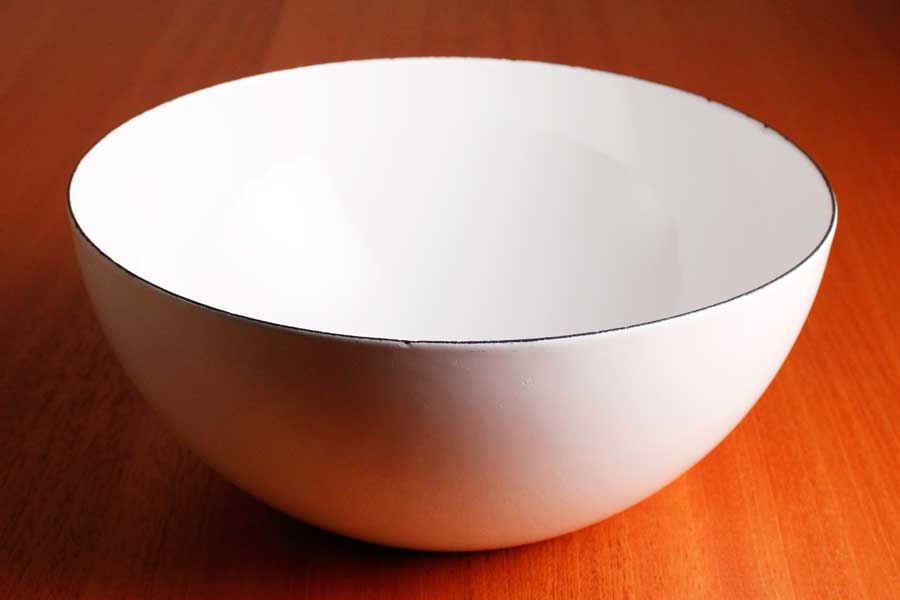 フィネル エナメル ボウル（中） 白 / Finel Enamel Bowl White #8